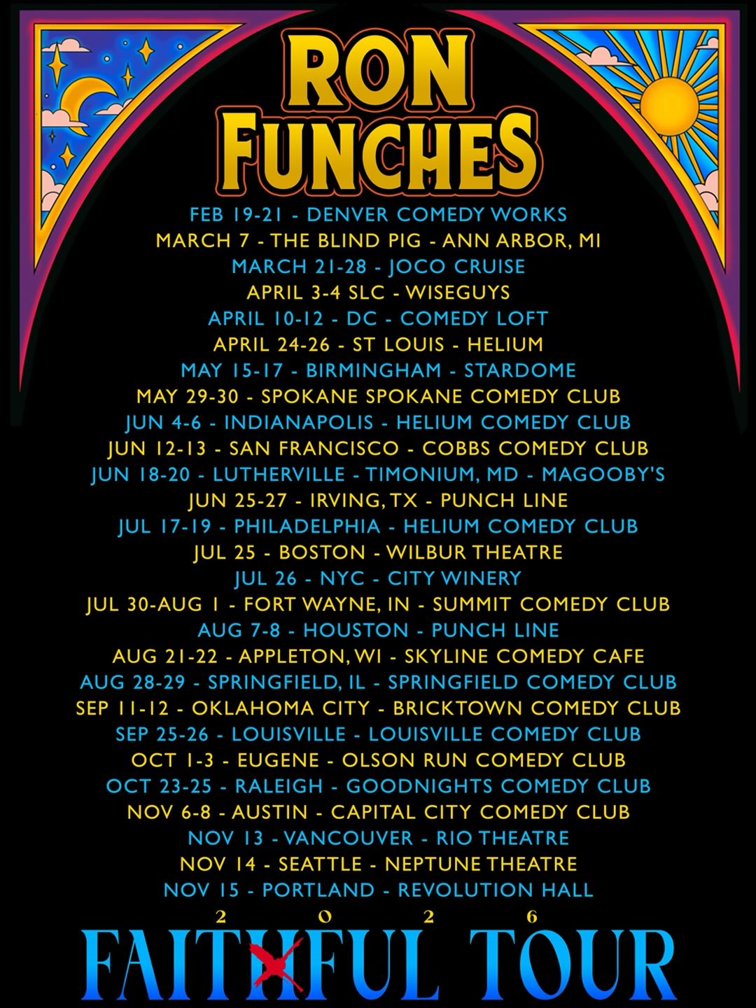Ron Funches Faithful Tour Poster 2026